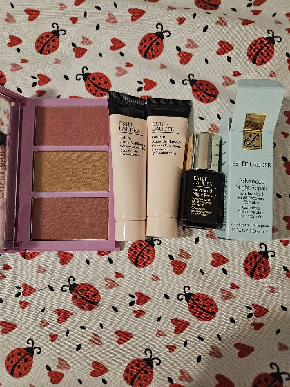 4 x Estee Lauder Blush Palette Pure colpr envy, primer and advanced night repair